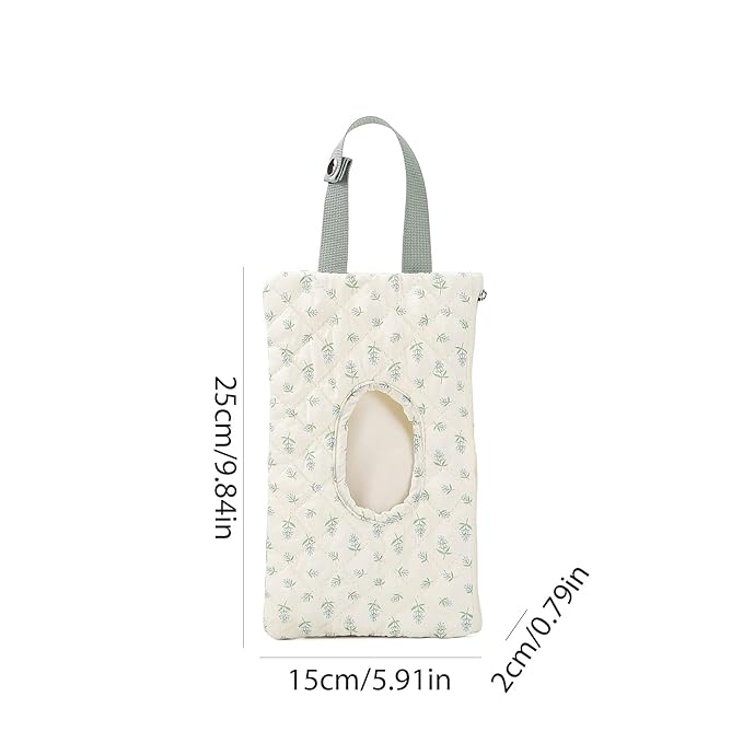 Quilted Baby Diaper and Wipes Pouch Portable Mommy Bag for Stroller Reusable Wipes Pouch with Lanyard for Casual Travel