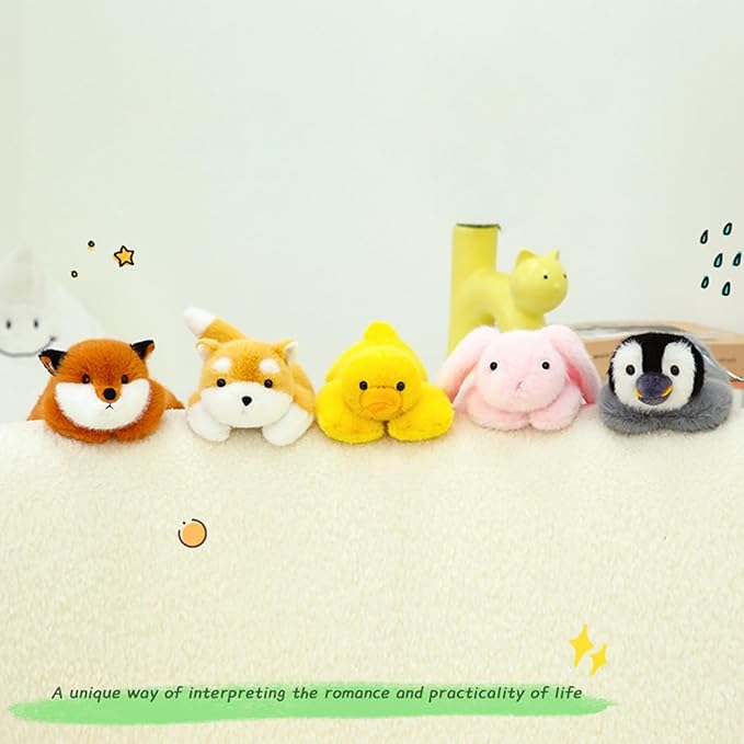 PEACH CAT Fox Plush Cute Fox Stuffed Animals Small Plushies Toy Pillow Gifts for Kids Brick Red
