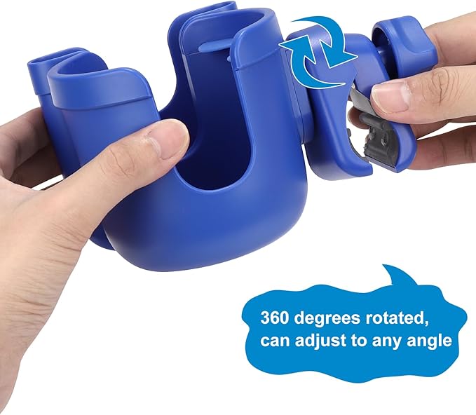 Accmor Stroller Cup Holder with Phone Holder, Bike Cup Holder, Universal Cup Holder for Uppababy Nuna Doona Strollers, 2-in-1 Cup Phone Holder for Stroller Bike Accessory