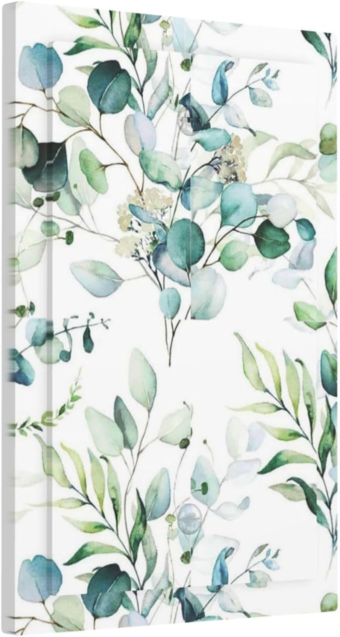 Green Olive Sage Eucalyptus Leaves 1-Gang No Device Blank Wall Plate Unused Electrical Device Receptacle Outlet Covers Decorative Light Switch Cover Switchplate