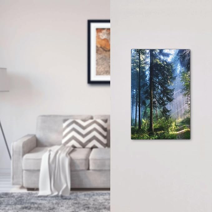 Green Landscape Forest Tree 1 Gang No Device Wall Plate Decorative Blank Light Switch Cover Switchplate Electrical Faceplate for Bathroom Home Bedroom Art Decor