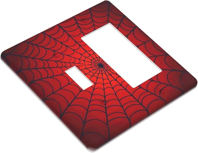 Red Spider Web Black Line Simplicity Outlet Covers 1 Toggle 1 Rocker Combination Decorative Wall Plate Electrical Switch Plates Light Switch Cover Plate For Kids Room Home Decor