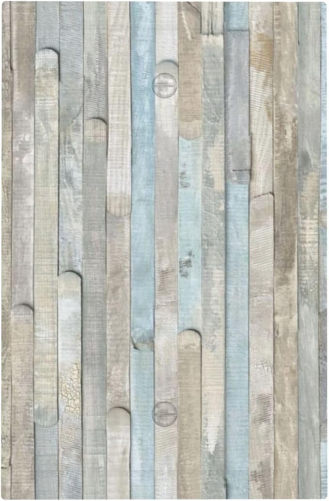 Rustic Vintage Country Farmhouse Kitchen Old Kitchen Teal Blue White Wooden Wood Plank 1-Gang No Device Blank Wallplate Jumbo Size Unused Outlet and Light Switch Cover Decorative Plug Face Plate Cover