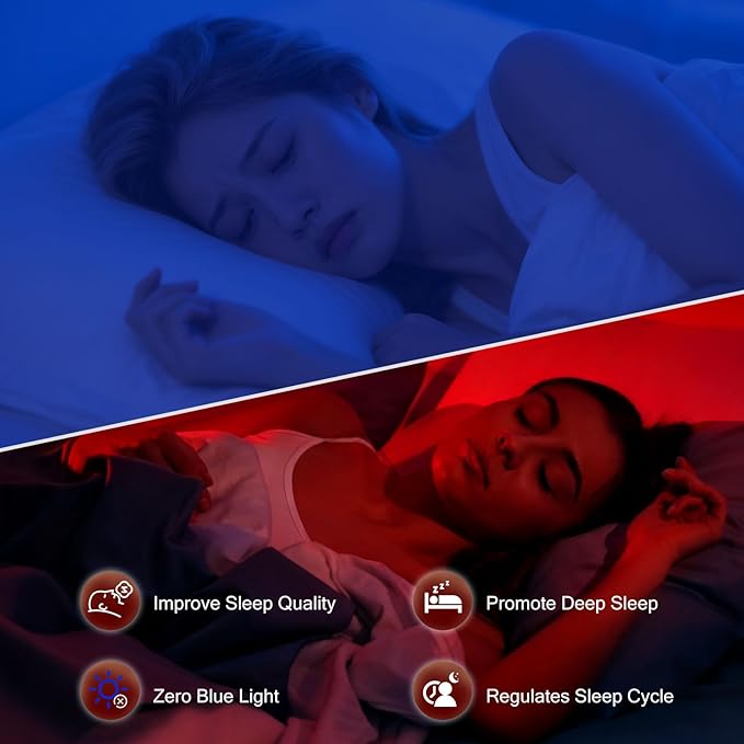 echosari 670nm Red Light Night Light for Sleep, 2 Pack Red Night Lights with Dusk to Dawn Sensor, LED Night Light Plug into Wall for Baby Nursery Kids Adults Bathroom Bedroom