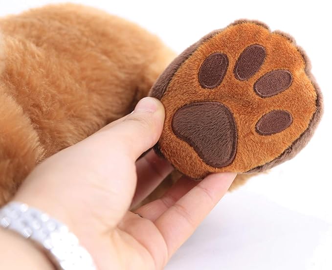 ROYLCO Theo The Sensory Companion Dog, Stuffed Animal, 2.5 lbs, Sensory Toy, Soft Fur, Heat/Cool Pack, Stuffed Animal for Children & Adults Brown