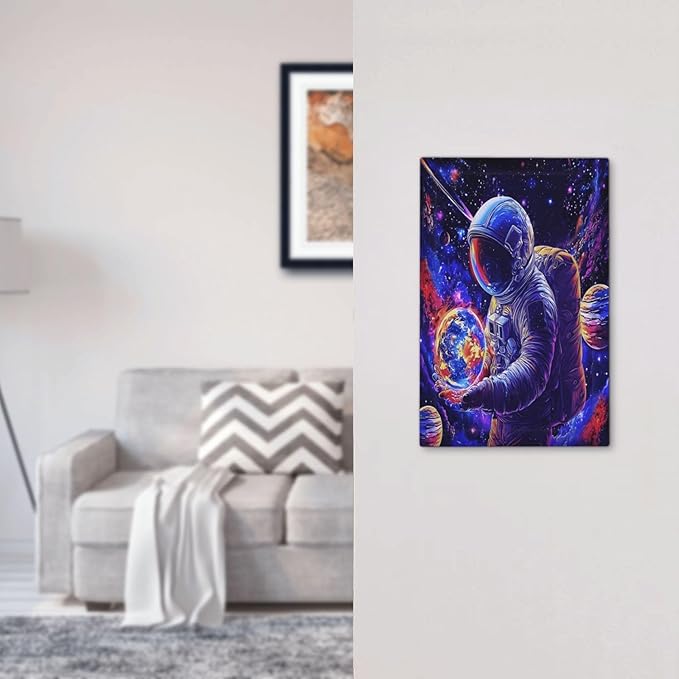 Astronaut Space Cool Galaxy Planet Light Switch Cover Plate 1 Gang No Device Blank Electrical Wall Plates Faceplate Decorative Switch Plate Covers for Kids Room Nursery Decor
