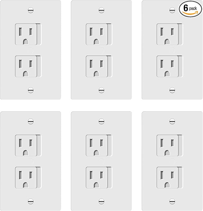 ENERLITES Child Proof Outlet Cover, Self-Closing, Fits Both Duplex and Decorator Outlet, Safety Design, Tamper-Resistant Socket Plug for Receptacle, Size 4.68" x 2.93", 8800-TR, White 6 Pack