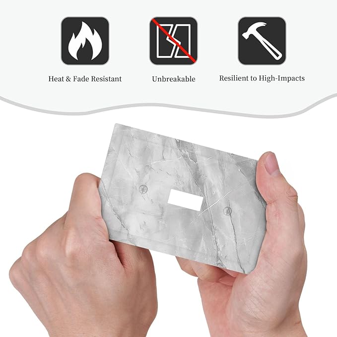 Decorative Light Switch Cover Plate Gray Marble Pattern 1 Gang Single Toggle Wall Plate Electrical Outlet Covers Decorate Switch Plate Cover for Home Farmhouse Decor