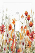 Watercolor Wild Flower Floral Daisy Plant Decorative Light Switch Cover 1 Gang Single Toggle Device Electrical Faceplate Switchplates Decorator Outlet Wall Plate for Bedroom Living Room Decor