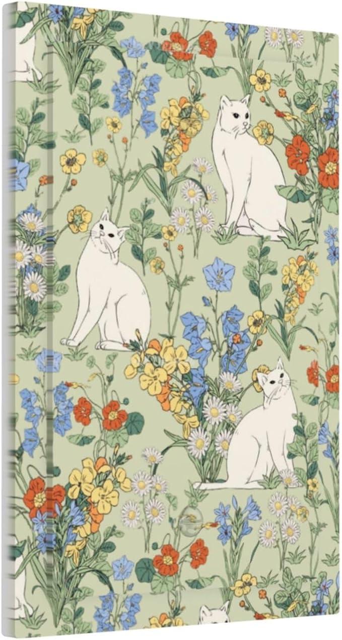Light Switch Cover Plate Vintage Floral Cute Cat Colorful Flowers 1 Gang No Device Blank Electrical Wall Plates Faceplate Decorative Switch Plate For Bed Room Living Room Decor