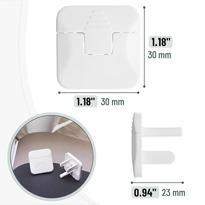 Bates- Outlet Covers Child Proof, 50 Pack, White, 3 Prong Outlet Covers