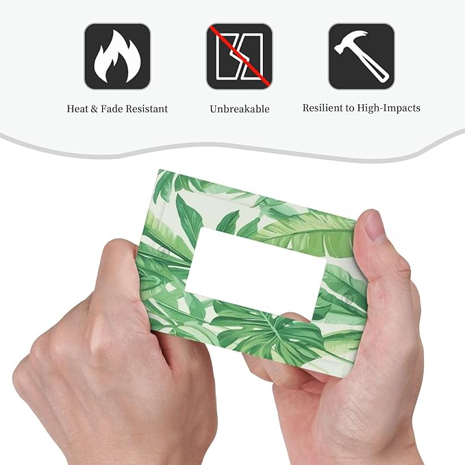 Decorative Outlet Covers Tropical Palm Tree Leaf Green Plant 1 Gang Single Rocker Light Switch Cover Plate Wall Plates Gfci Faceplate For Bed Room Living Room Decor