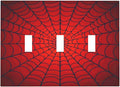 Red Spider Web Black Line Simplicity Decorative Switch Plates 3 Gang Wall Plate Triple Toggle Light Switch Cover Faceplate Electrical Wall Panels For Kids Room Home Decor