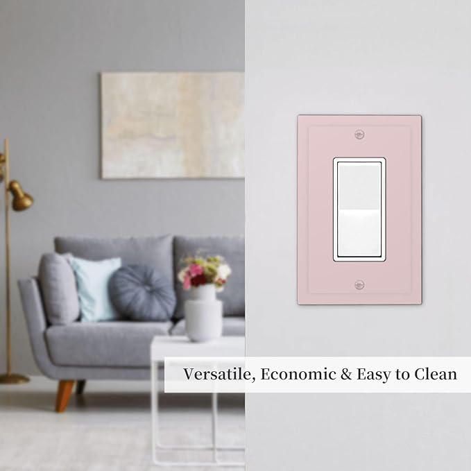 Pink Decorative 1 Gang Rocker/Decorator Outlet Light Switch Wall Plate Cover Faceplate Face Switch GFCI Outlet Cover Plate