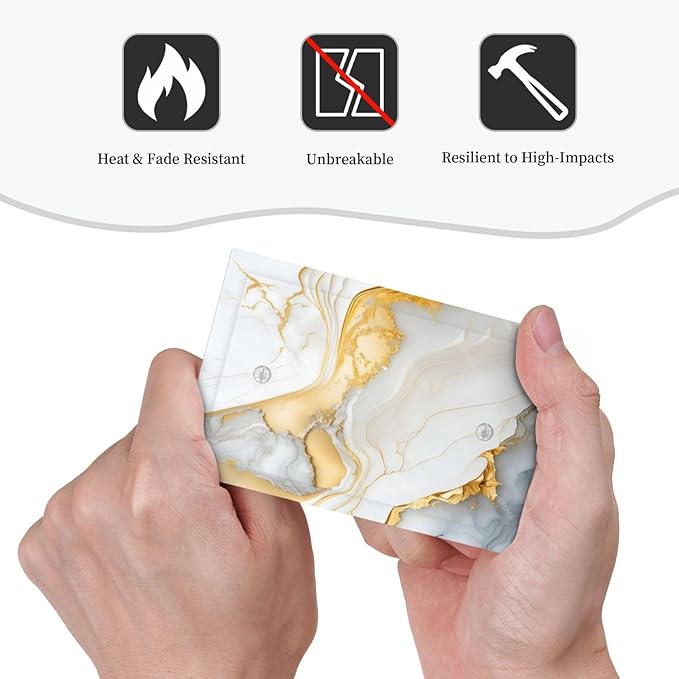 Exquisite White Gold Marble Abstract Luxurious Print Light Switch Cover Plate 1 Gang No Device Blank Electrical Wall Plates Faceplate Decorative Switch Plate Covers for Bathroom Kitchen Decor