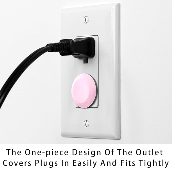 Outlet Covers (12/24 Pack)– Pure Pink Color Outlet Plug Covers – Baby Safety Child Proof