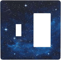 Light Switch Cover Plate Galaxy Starry Sky Universe Sparkle Stars 2 Gang Toggle Rocker Combo Wall Plates Decorative Switch Plates and Outlet Covers Socket Cover for Bathroom Bedroom Decor