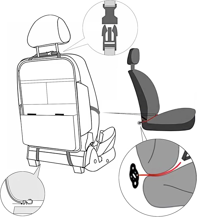 TAIKOO Seat Back Protector,Preventing the Impact of Children Stepping on the Seat Backrest,Beautiful appearance and easy to clean,black (Black -2pcs)