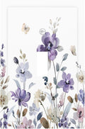 Purple Watercolor Flower Floral Butterfly Decorative Light Switch Cover 1 Gang Single Toggle Device Electrical Faceplate Switchplates Decorator Outlet Wall Plate for Bedroom Living Room Decor