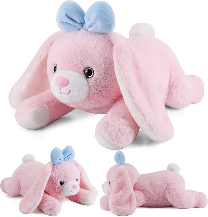 gnomantic Bunny Weighted Stuffed Animals - 12 Inch 1.0 Pounds Weighted Plushies Rabbit - Small Plush Bunny Stuffed Animals Pillow - Cute Plush Toys Gifts for Kids & Adults
