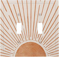 60s Orange Vinrage Boho Sun 2 Gang Double Toggle Outlet Light Switch Cover Wall Plate Electrical Faceplate Decorative Dual Device Switchplate
