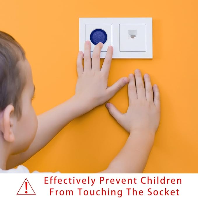 Baby Safety Outlet Plug Electrical Socket Covers, Pure Blue Color