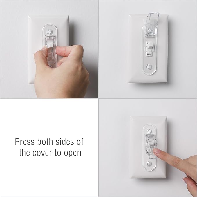 Wall Switch Guard, Childproof Light Switch Cover Guard | Toggle Style | Light Switch Protection | Lock Toggle Switch in On or Off Position | 1 Pack, Clear