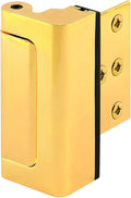 Prime-Line U 11442 Door Reinforcement Lock – Add Extra, High Security to your Home and Prevent Unauthorized Entry – 3” Stop, Aluminum Construction, Polished Brass (Single Pack)