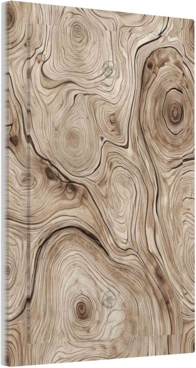 Tree Annual Rings Burl Texture Brown Wood Grain Print Light Switch Cover Plate 1 Gang No Device Blank Electrical Wall Plates Faceplate Decorative Switch Plate Covers for Farmhouse Bedroom Decor