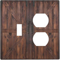Decorative Outlet Covers Rustic Barn Doors Vintage Brown Wood Plank 2 Gang Wall Plate Single Toggle Duplex Light Switch Cover Switch Plate Covers Faceplate for Farmhouse Home Decor
