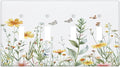 Light Switch Cover Plate Rustic Colorful Floral Butterfly Watercolor Flowers 4 Gang Quad Toggle Decorative Switch Plates Wall Panels Electrical Wall Plates Faceplate for Bathroom Bedroom Decor