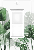 Decorative Outlet Covers Boho Tropical Plant Natural Palm Leaf 1 Gang Single Rocker Light Switch Cover Plate Wall Plates Gfci Faceplate For Bed Room Living Room Decor