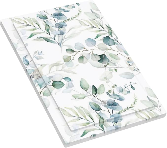 Decorative Blank Receptacle Wall Plate Watercolor Eucalyptus Leaves Sage Green Spring Botanical Plants 1-Gang No Device Light Switch Mid Size Electrical Face Plate Cover for Unused Outlets/Switches