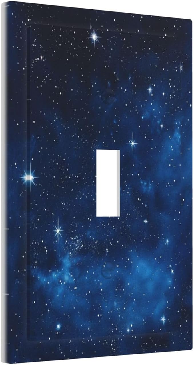 Light Switch Cover Plate Galaxy Starry Sky Universe Sparkle Stars 1 Gang Wall Plate Cover Single Toggle Outlet Covers Decorative Switch Plate Covers Electrical Faceplate for Bathroom Bedroom