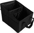 Trunk Organizer - Car Seat Organizer Front or Backseat Organizer for Travel, 16L Waterproof Foldable Car Organizer for SUV & Sedan, 1680D Oxford Polyester (black)