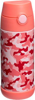 Snug Insulated Kids Water Bottle with Straw & Spout – Double-Wall Stainless Steel, Leakproof, Easy-Flip Lid – For School, Travel, Toddlers & Big Kids - Pink Camo, 12oz