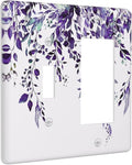 Decorative Outlet Covers Purple Eucalyptus Boho Olive Leaves Country 2 Gang 1 Gang Wall Plate Single Toggle Rocker Combination Light Switch Covers Plate Jumbo Switch Plate Cover
