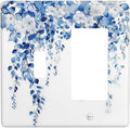 Blue Eucalyptus Leaves Floral Vine Flower Outlet Covers 1 Toggle 1 Rocker Combination Decorative Wall Plate Electrical Switch Plates Light Switch Cover Plate for Bedroom Living Room Decor