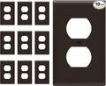ENERLITES Duplex Receptacle Outlet Wall Plate, Gloss Finish, Size 1-Gang 4.50" x 2.76", Unbreakable Polycarbonate Thermoplastic, UL Listed, 8821-BR-10PCS, Brown (10 Pack)