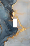 Abstract Blue Granite Luxury Texture Print 1 Gang Light Switch Cover Single Toggle Wall Plate Decorative Electrical Switchplate Covers for Country Bedroom Kitchen Living Room Décor