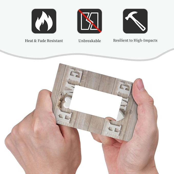 Family Vintage Country Farmhouse 1-Gang Decorator Rocker Outlet Light Switch Cover Sweet White Home Wood Sign Wooden Letters Decorative Single Device GFCI Receptacle Switch Wall Plate Dimmer Mid Size