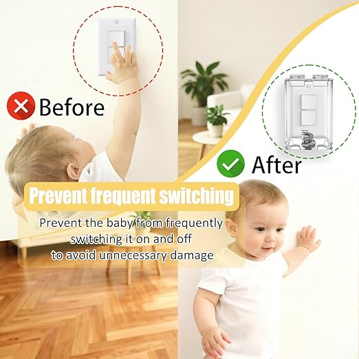 Light Switch Guard Cover, Child Safety Switch Plate with High-Strength PVC Fully Enclosed Design, Baby Proof Outlet Covers Prevent Accidental On/Off by Kids (1 Pack)”