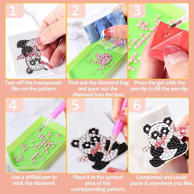 Valentine's Day Cards for Kids - 28pcs Diamond Animal Craft Kits With 7 Different Gem Stickers for School Classroom Exchange Gifts and Decorations