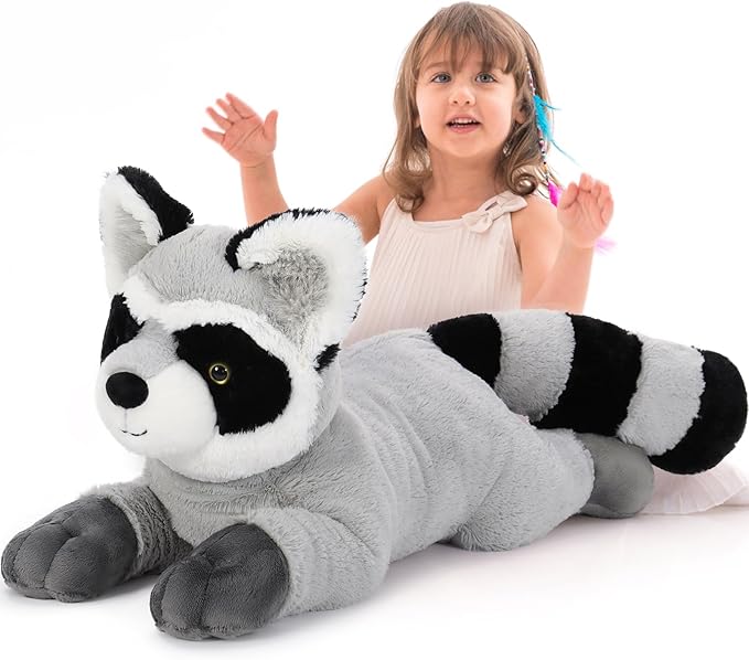 BENINY Giant Raccoon Plush Stuffed Animal 30" - Oversized Raccoon Pillow Plushies - Fluffy Big Stuffed Racoon Toy Birthday Gifts for Kids - Sweet Companion