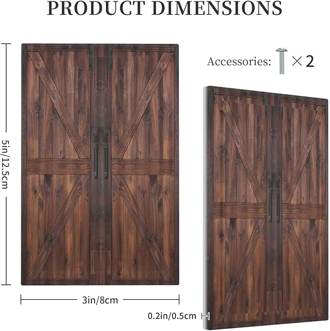 Rustic Barn Doors Vintage Brown Wood Plank Print Light Switch Cover Plate 1 Gang No Device Blank Electrical Wall Plates Faceplate Decorative Switch Plate Covers for Farmhouse Home Decor