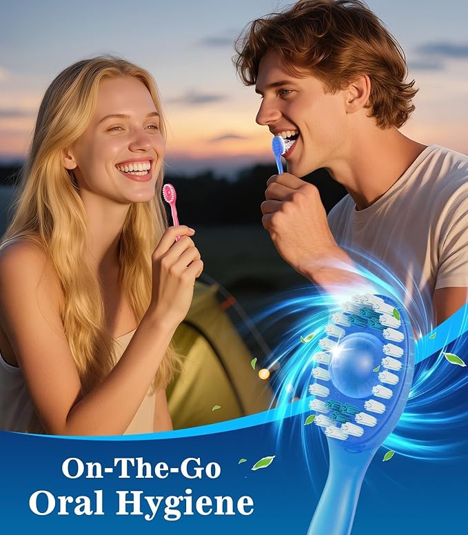 48 Pack 5-in-1 Disposable Toothbrushes with Toothpaste, Floss, Pick & Tongue Scraper, Portable Mini Toothbrush Travel Set for Kids Adults, Individually Wrapped, Work Camping, Mixed Flavor