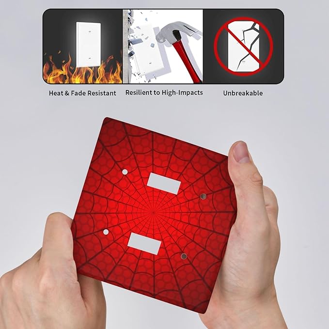 Spider Web Double Light Switch Cover Plates Decorative 2 Gang Wall Plate Double Toggle Lightswitch Cover