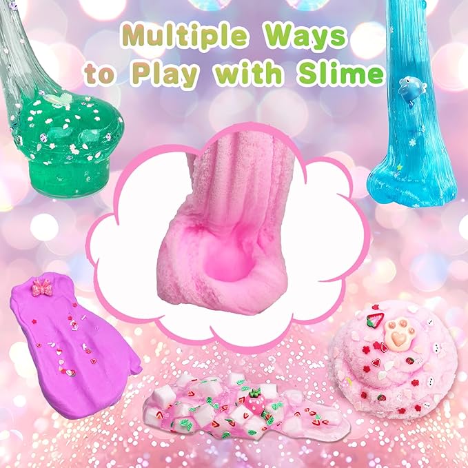 Sunool 8 Packs Mixed Cloud Galaxy Butter Slime Kit, Non Sticky, Super Soft Sludge Toy, Birthday Gifts, Party Favor for Girls & Boys