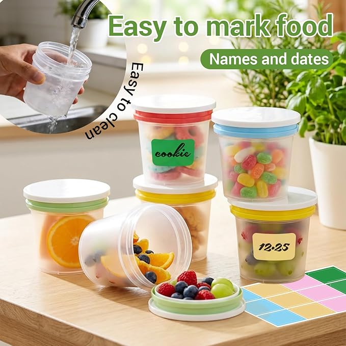 ASEVAT 16 Pack 8.67 oz Food Storage Containers with Twist Lids – Leakproof BPA-Free Soup Containers, Microwave/Dishwasher Safe Freezer Containers for Meal Prep, Leftovers & Takeout
