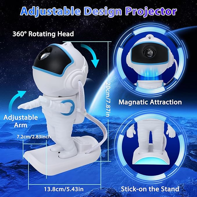 Astronaut Galaxy Projector, Star Projector, Night Light for Kids with Timer and Remote, Room Decor, Galaxy Projector for Bedroom, Birthday Gifts for Adults Teen Girl Gifts